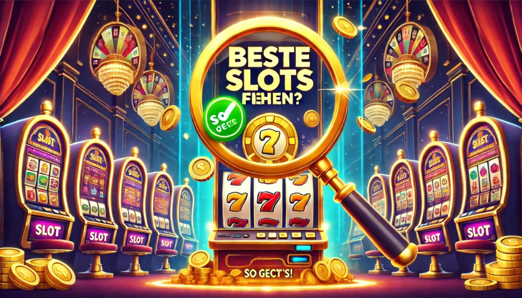 DALLE 20250323 131349 A vibrant and eyecatching 169 thumbnail for a blog post about finding the best slot machines The background shows a glamorous dark casino interior SlotsEchtGeldat
